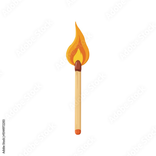 burning match vector illustration