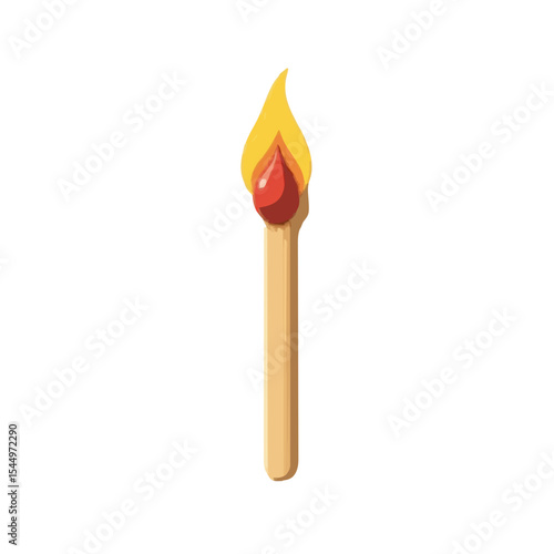 burning match vector illustration