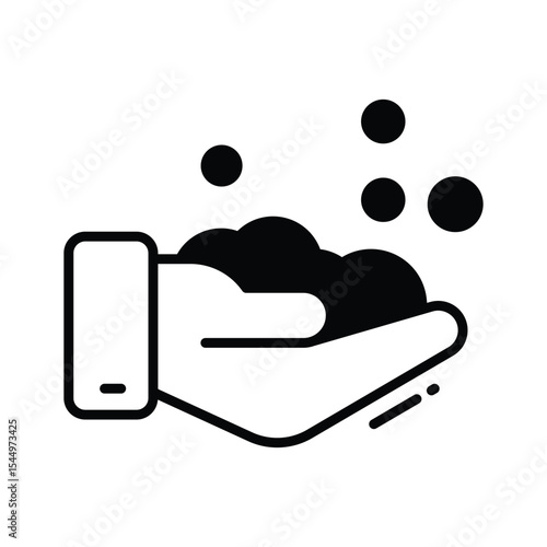 Have a look at this glyph icon showing handwash with foam
