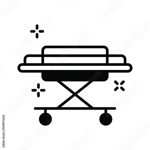A captivating glyph icon for emergency stretcher