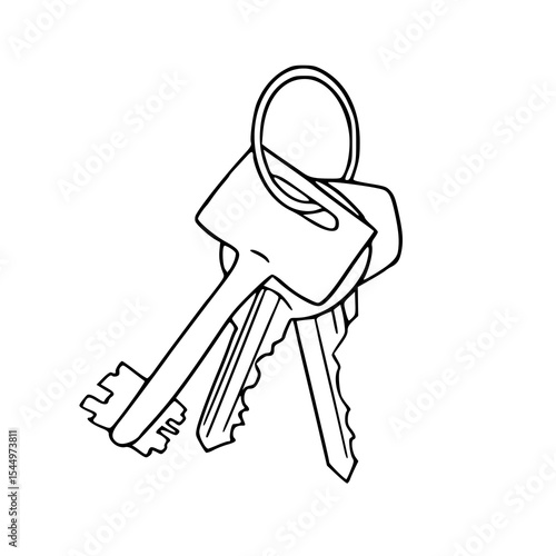 classic keyring with multiple keys outline