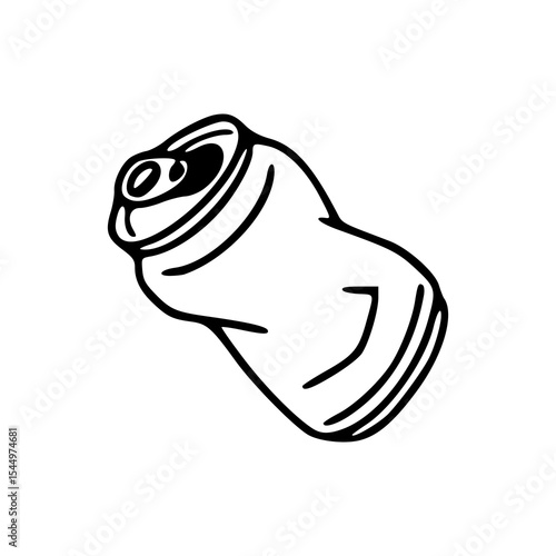 crumpled aluminum can vector illustration