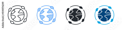 Ecology Icon Set Multiple Style. Design In Outline, Blue, Glyph, Dual Tone