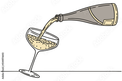 Wine Pour into Glass Minimal Art