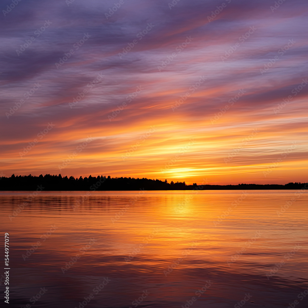Fototapeta premium sunset over the river
