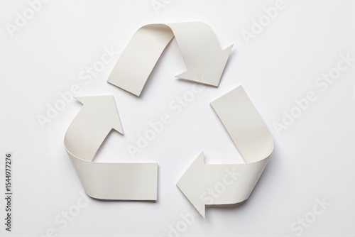 Wallpaper Mural Recycling symbol made of paper arrows on a white background   Torontodigital.ca