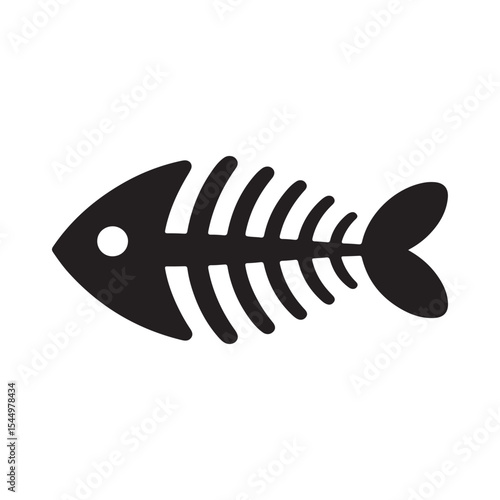 vector illustration of a cartoon fish bone