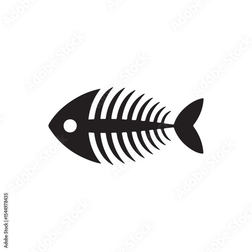 vector illustration of a fish bone