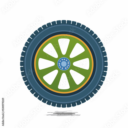 Tire's abstract Illustration: This captivating graphic features a colorful tire with a sleek design. the focus is on a single, isolated object against a clean backdrop.