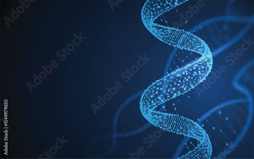 Abstract DNA Helix Digital Illustration of Genetic Code