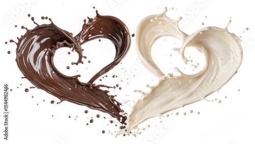 heart shaped chocolate splash