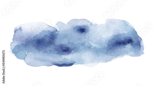 Transparent background abstract blue watercolor splash, perfect for artistic and serene designs.
