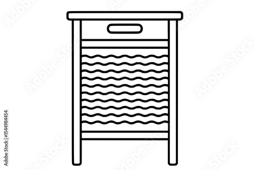 Vector Illustration of a Traditional Wooden Washboard