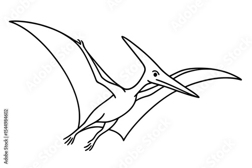 Pteranodon Soaring Silhouette – Prehistoric Flying Reptile Vector