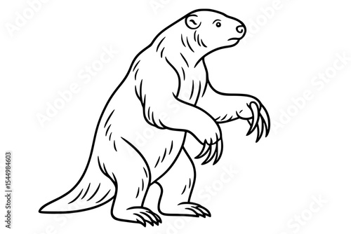 Giant Ground Sloth Vector Drawing