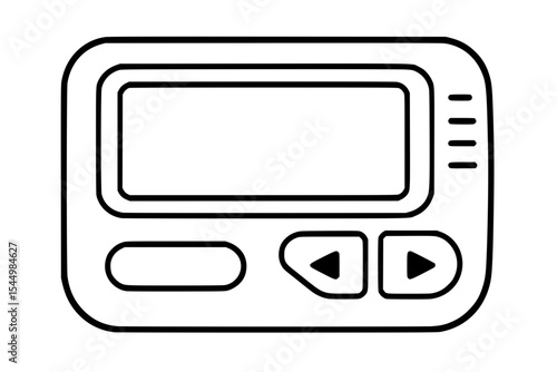 Vintage Pager Vector Illustration