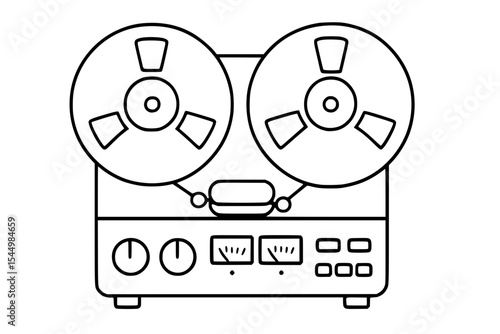 Reel-to-Reel Recorder Vector Illustration
