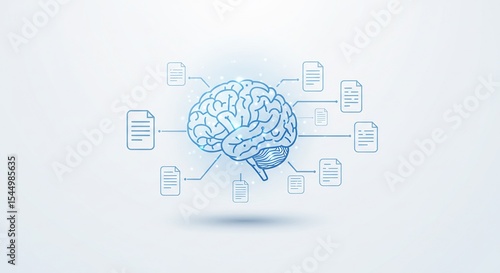 Abstract Blue Brain Network Digital Data Concept