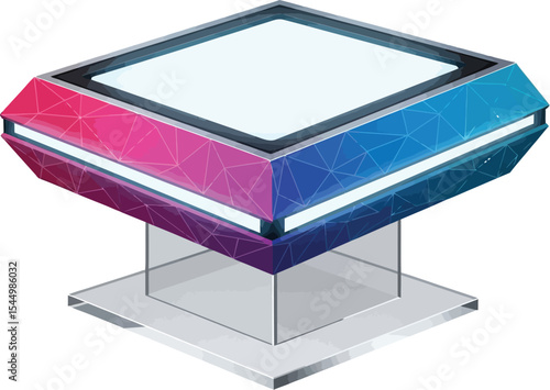 Modern Futuristic Table Design Illuminated Geometric Coffee Table
