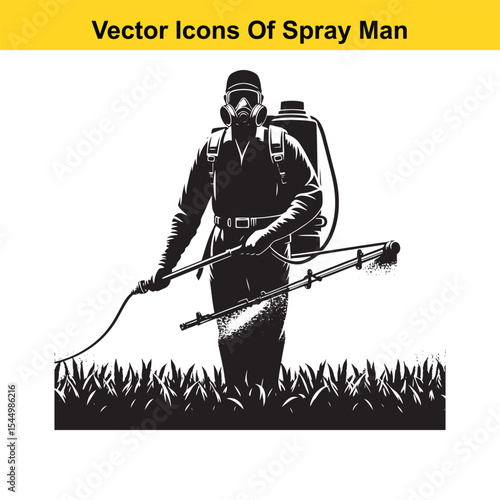 Man Spraying Plants with Traditional Pesticide Sprayer – Farming and Plant Protection