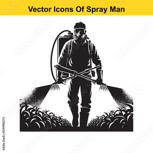 Man Spraying Plants with Traditional Pesticide Sprayer – Farming and Plant Protection