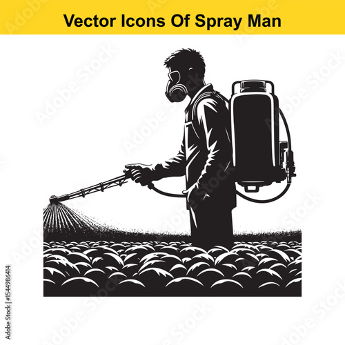 Man Spraying Plants with Traditional Pesticide Sprayer – Farming and Plant Protection