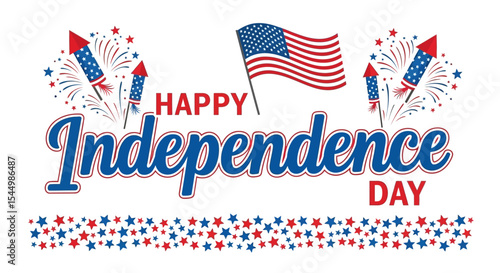 Happy Independence Day Celebrate American Freedom with Fireworks and Patriotism