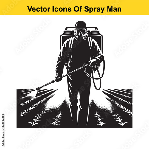 Man Spraying Plants with Traditional Pesticide Sprayer – Farming and Plant Protection
