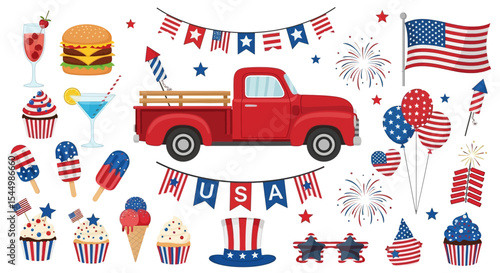 4th of July Celebration Patriotic Illustrations & Clipart