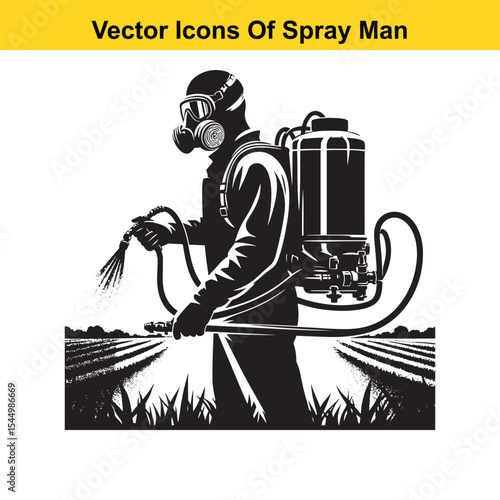 Man Spraying Plants with Traditional Pesticide Sprayer – Farming and Plant Protection