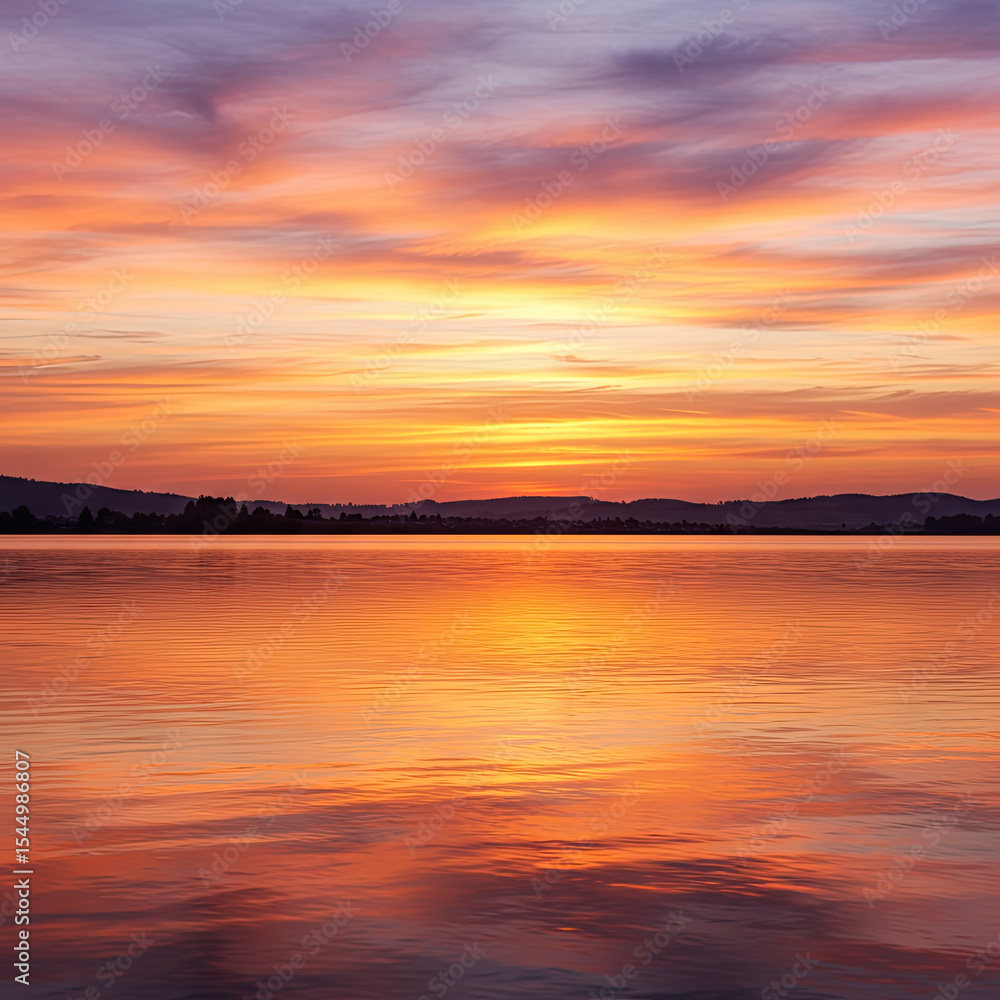 Obraz premium sunset over the lake