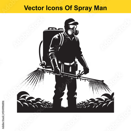 Man Spraying Plants with Traditional Pesticide Sprayer – Farming and Plant Protection