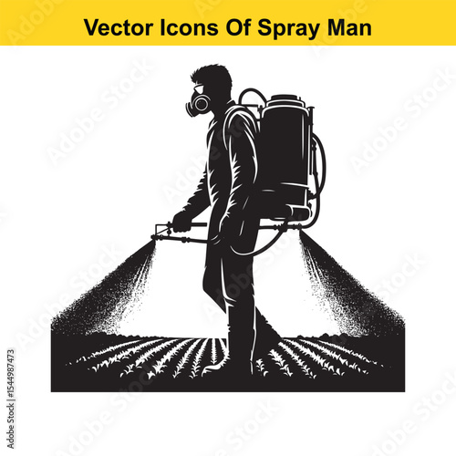 Man Spraying Plants with Traditional Pesticide Sprayer – Farming and Plant Protection