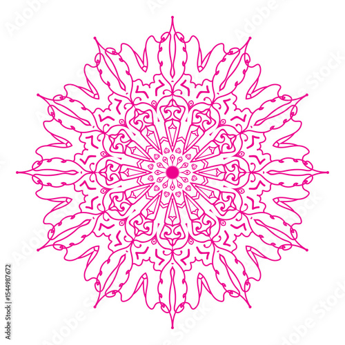 Elegant pink mandala design isolated on a white background for decoration