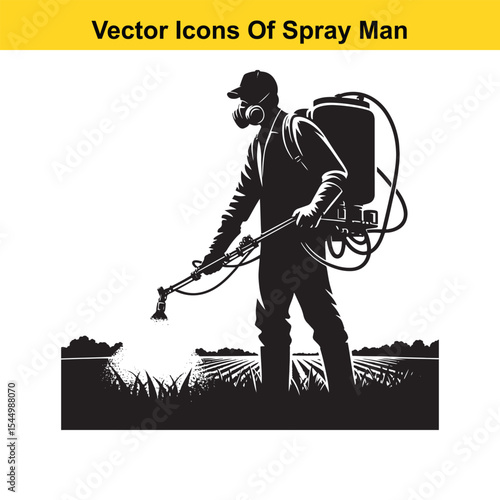 Man Spraying Plants with Traditional Pesticide Sprayer – Farming and Plant Protection
