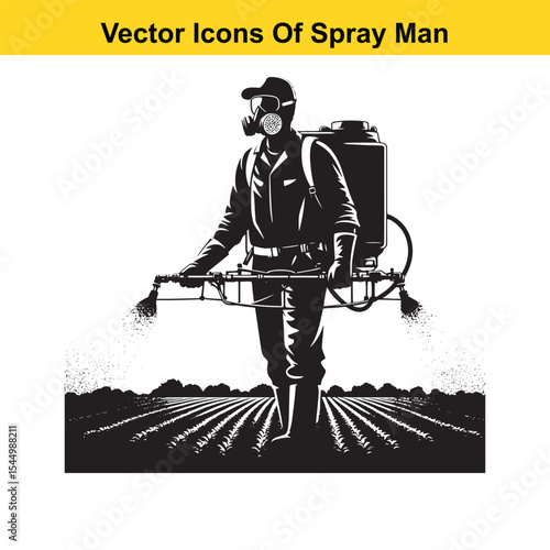 Man Spraying Plants with Traditional Pesticide Sprayer – Farming and Plant Protection