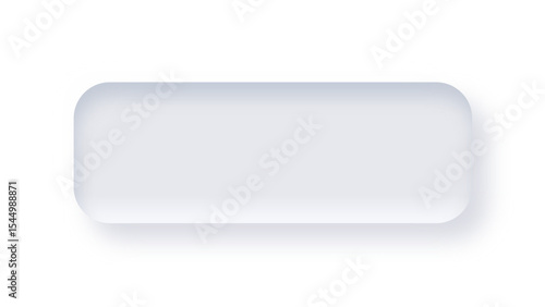 Transparent background soft neumorphic white button with subtle shadow for modern UI design.
