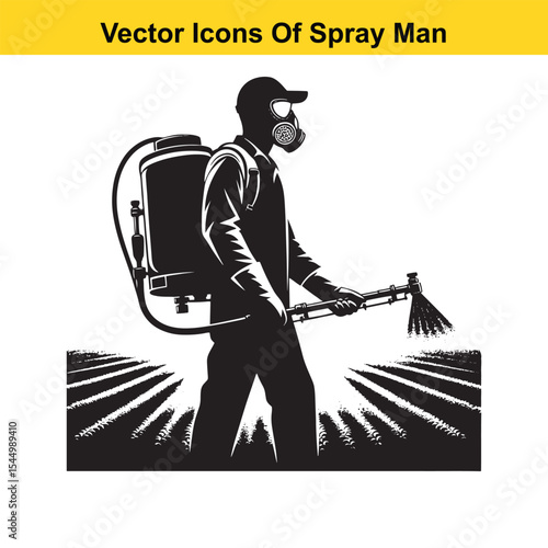 Man Spraying Plants with Traditional Pesticide Sprayer – Farming and Plant Protection