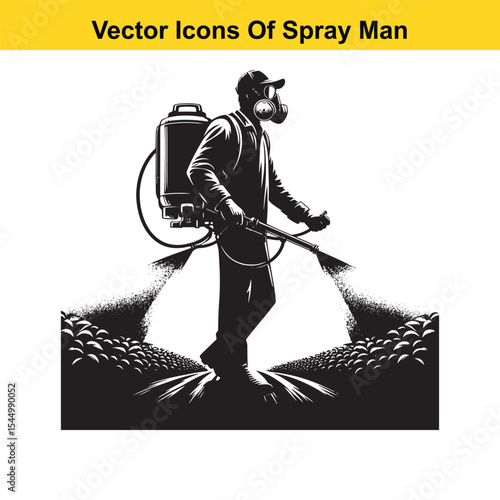 Man Spraying Plants with Traditional Pesticide Sprayer – Farming and Plant Protection