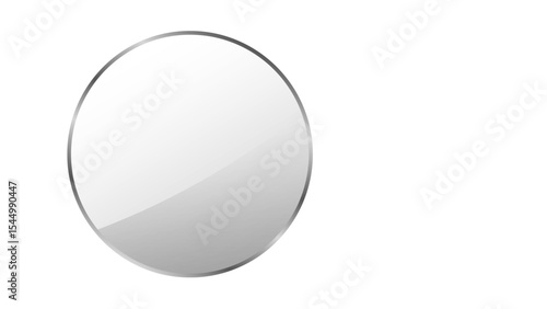 Transparent Background Blank Glossy White Circle Button for Icons and Text
