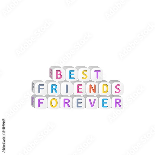 Foto Colorful beaded letters spell out BEST FRIEND FOREVER in a playful and vibrant way