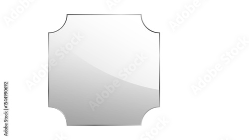 Transparent background elegant blank plaque with decorative corners, ideal for labels, awards, or ornate text frames.
