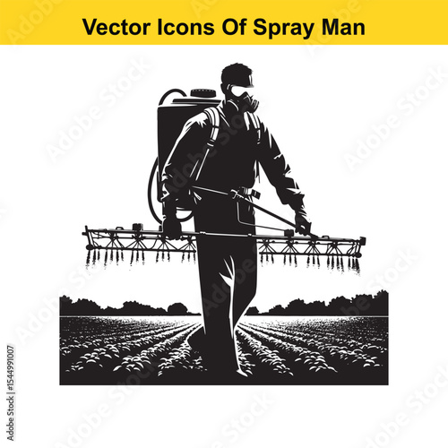 Man Spraying Plants with Traditional Pesticide Sprayer – Farming and Plant Protection