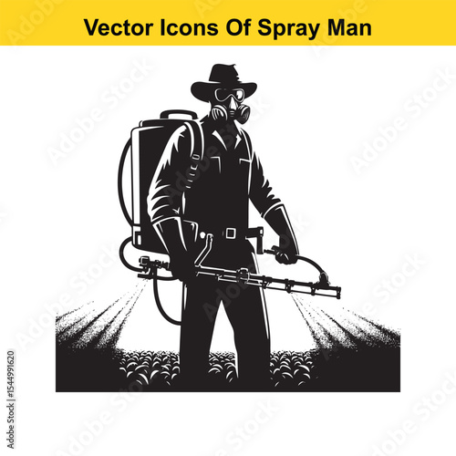 Man Spraying Plants with Traditional Pesticide Sprayer – Farming and Plant Protection