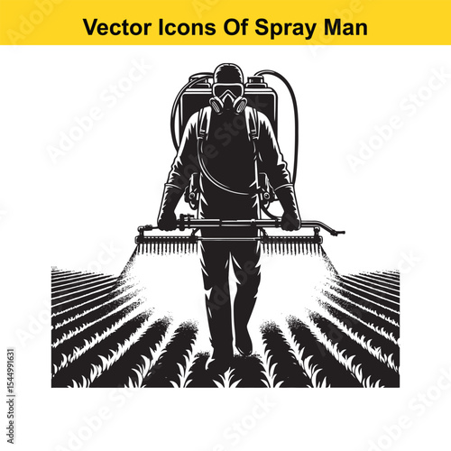 Man Spraying Plants with Traditional Pesticide Sprayer – Farming and Plant Protection