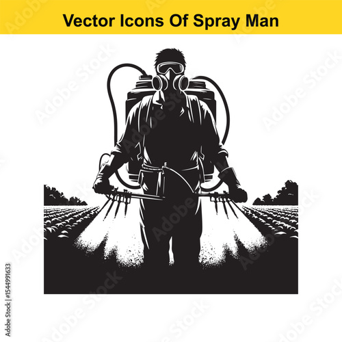 Man Spraying Plants with Traditional Pesticide Sprayer – Farming and Plant Protection