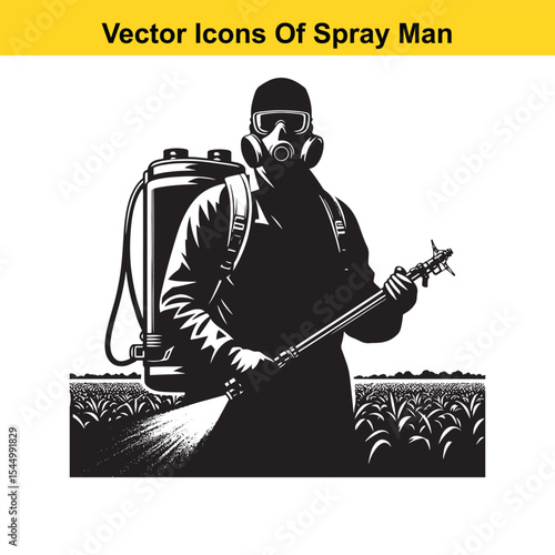 Man Spraying Plants with Traditional Pesticide Sprayer – Farming and Plant Protection