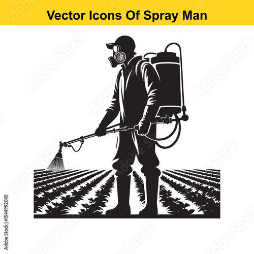 Man Spraying Plants with Traditional Pesticide Sprayer – Farming and Plant Protection