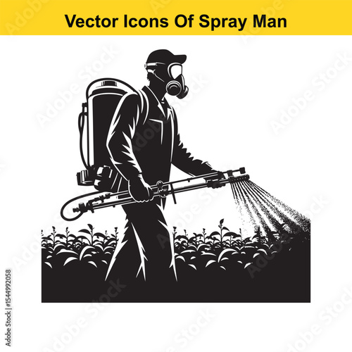 Man Spraying Plants with Traditional Pesticide Sprayer – Farming and Plant Protection