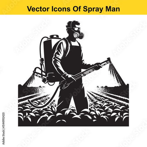 Man Spraying Plants with Traditional Pesticide Sprayer – Farming and Plant Protection